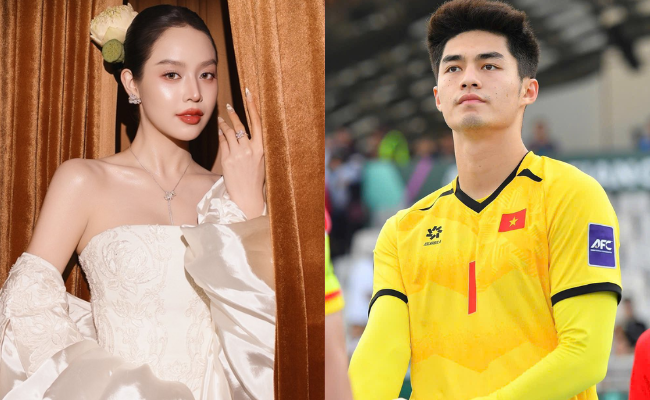 Tương t&aacute;c bất ngờ của thủ m&ocirc;n hotboy Trần Trung Ki&ecirc;n (U23 Việt Nam) với Hoa hậu Thanh Thuỷ g&acirc;y ch&uacute; &yacute;- Ảnh 1.