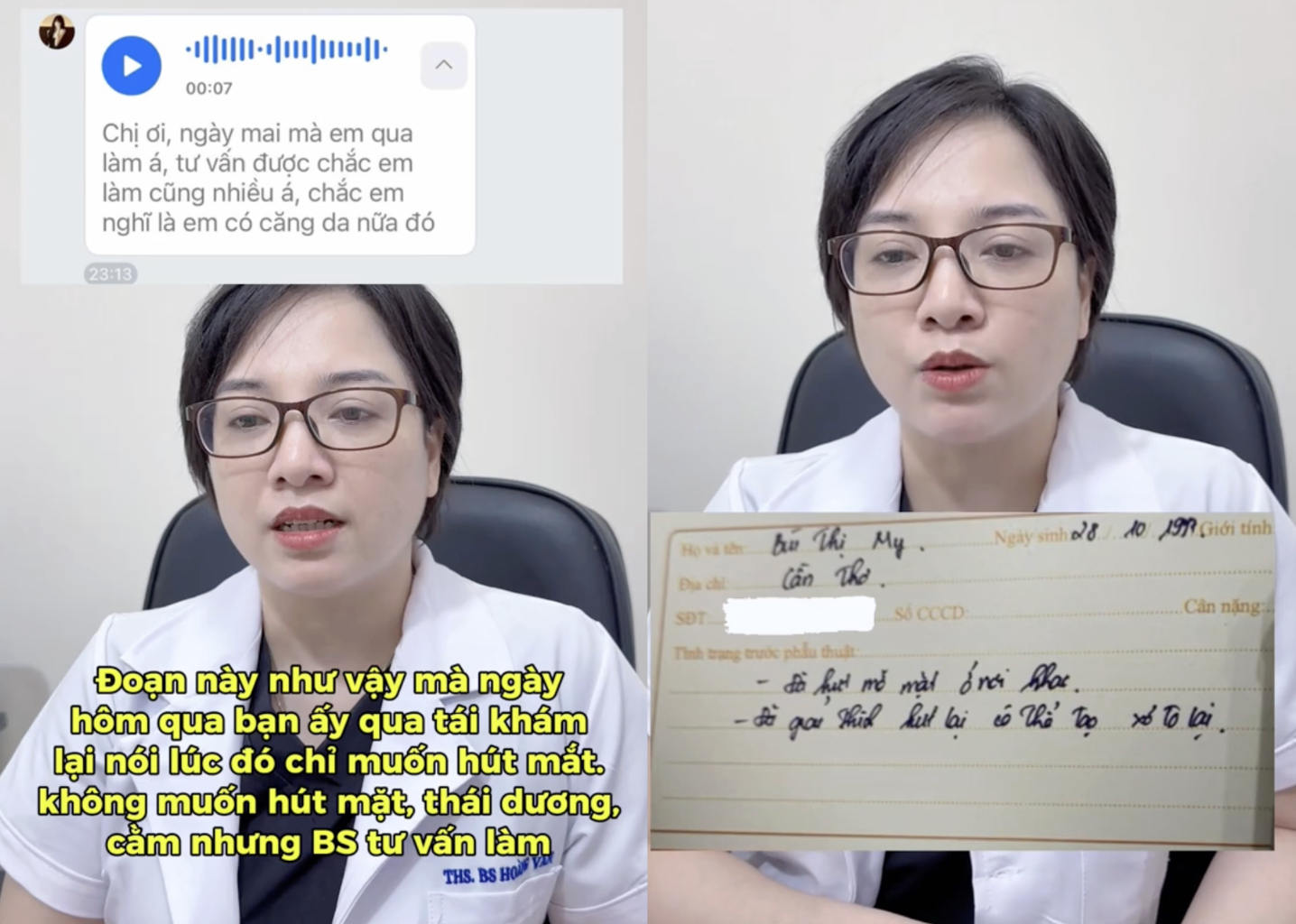 Diễn biến mới vụ h&uacute;t mỡ 70 triệu: B&aacute;c sĩ tung bằng chứng phản đ&ograve;n, nữ ch&iacute;nh l&ecirc;n tiếng mong dư luận kh&ocirc;ng nghe từ một ph&iacute;a- Ảnh 1.