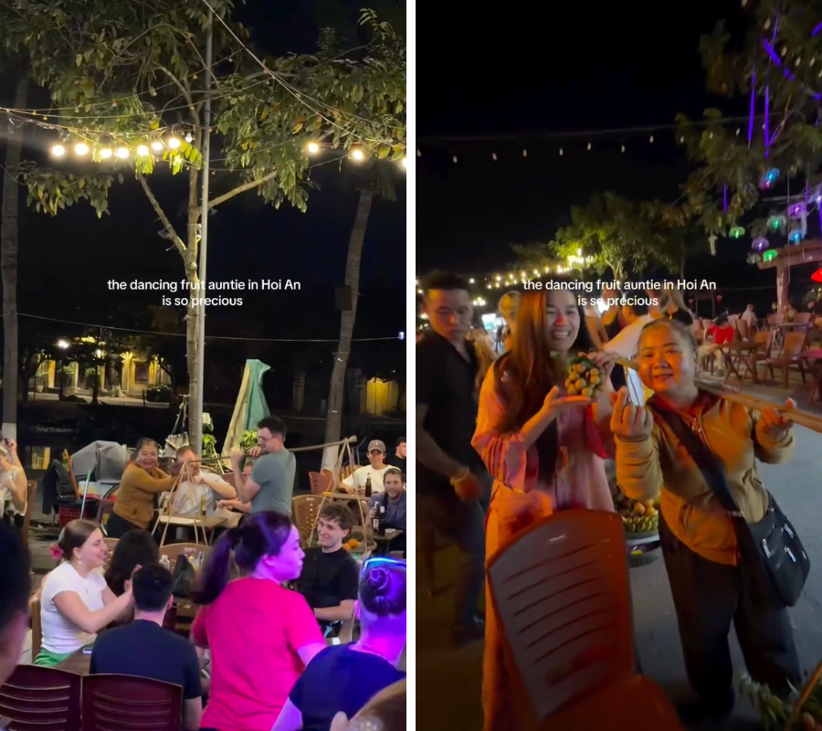 Kh&aacute;ch T&acirc;y kh&ocirc;ng ngại h&igrave;nh tượng, thay nhau gi&uacute;p đỡ người b&aacute;n h&agrave;ng rong tại Hội An- Ảnh 2.