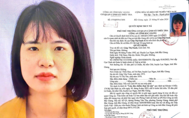 Truy n&atilde; đặc biệt nguy hiểm Gi&aacute;p Thị Oanh SN 1992: Người d&acirc;n ph&aacute;t hiện c&oacute; thể bắt giữ, b&aacute;o ngay cho c&ocirc;ng an- Ảnh 1.