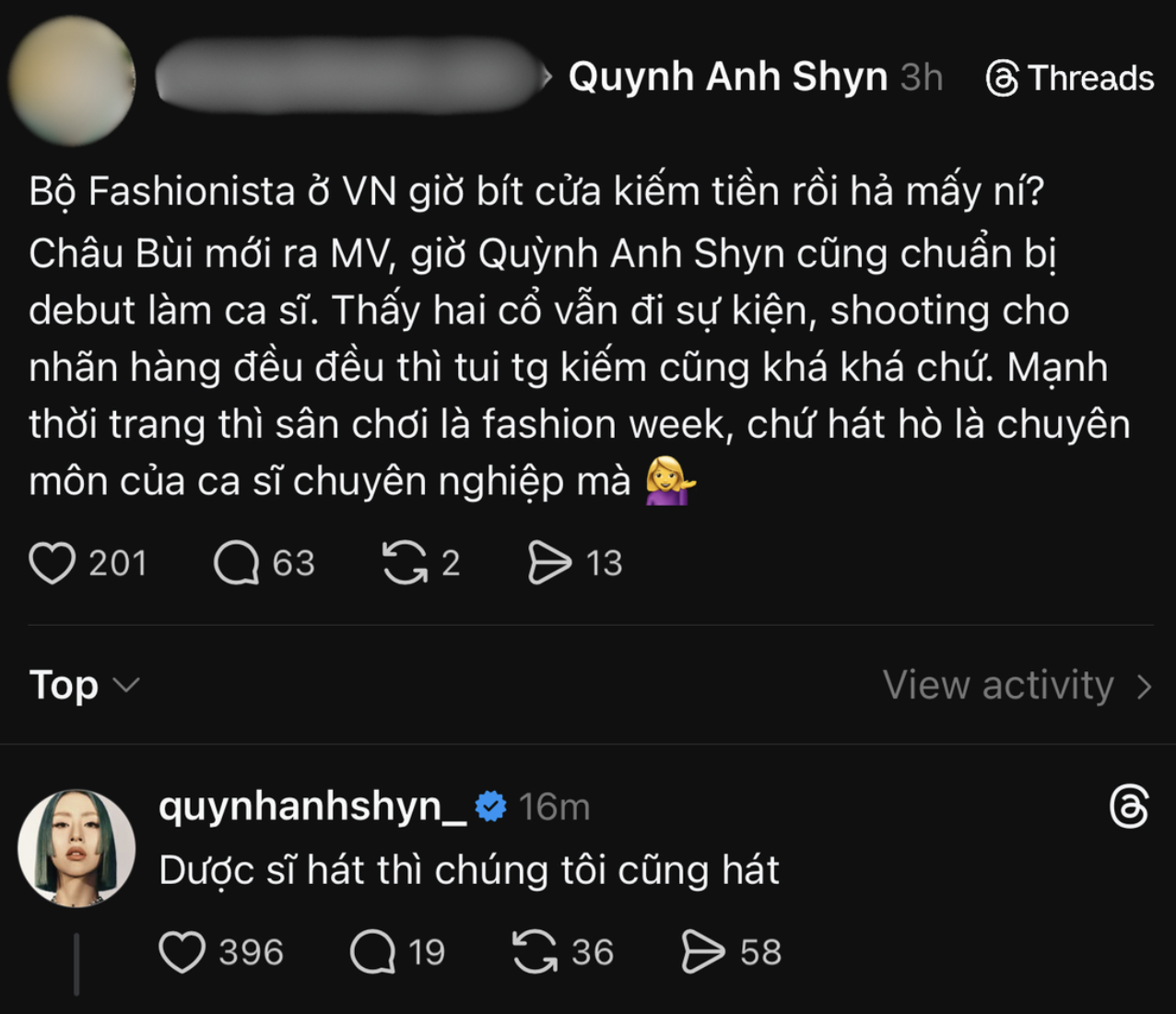 Quỳnh Anh Shyn va thẳng quan điểm k&eacute;m duy&ecirc;n: "Fashionista Việt Nam giờ b&iacute;t cửa kiếm tiền n&ecirc;n phải đi h&aacute;t?"- Ảnh 2.