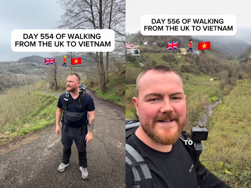 Khách Tây đi bộ xuyên lục địa nổi tiếng thế giới, giữa đường bất ngờ book vé máy bay đến Việt Nam: Lý do cảm động- Ảnh 1. Khách Tây đi bộ xuyên lục địa nổi tiếng thế giới, giữa đường bất ngờ book vé máy bay đến Việt Nam: Lý do cảm động- Ảnh 1.