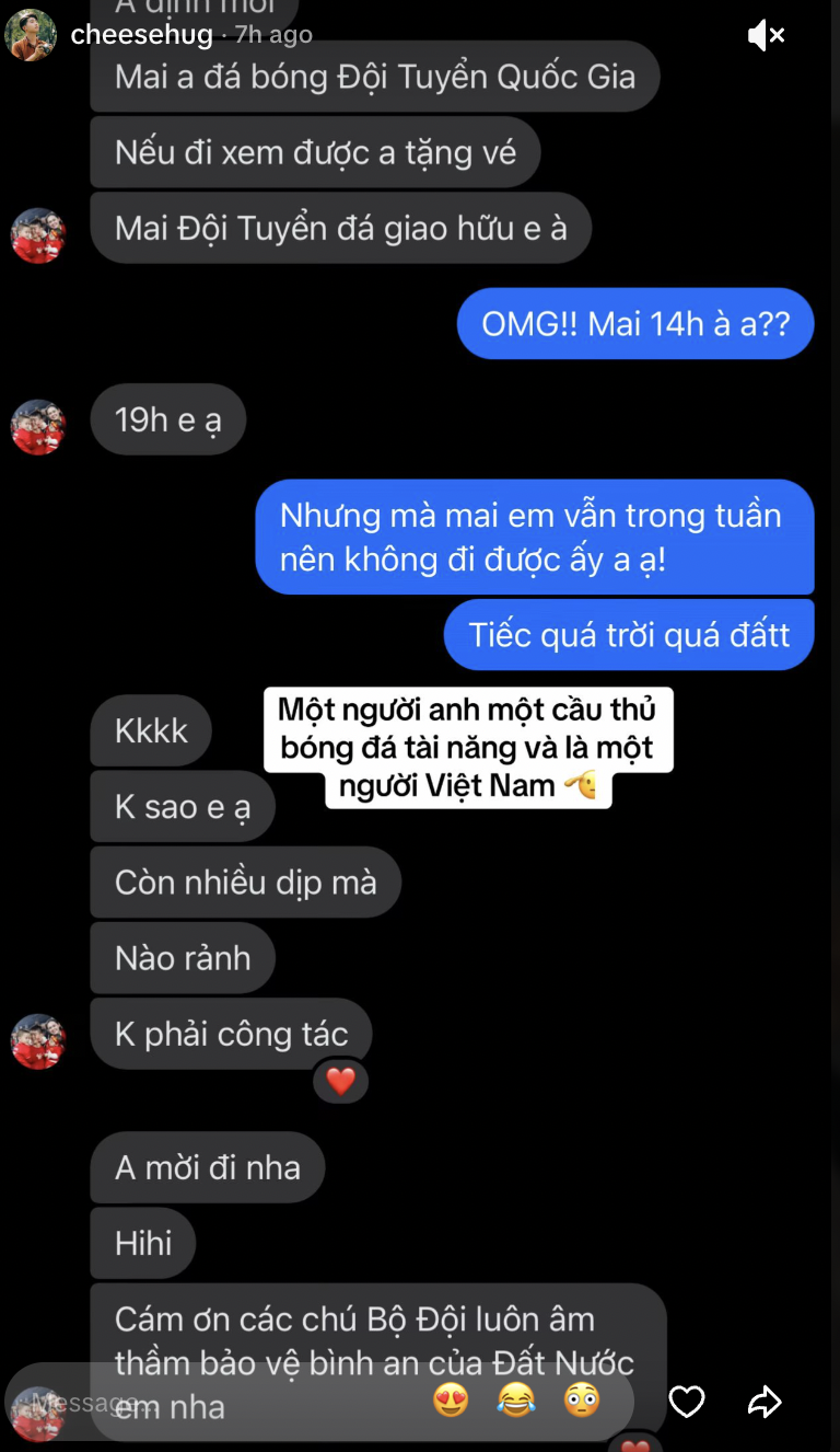 Đội trưởng Duy Mạnh gửi v&eacute; mời Khối trưởng hot rần rần A80 đi xem tuyển Việt Nam thi đấu, đọc lời nhắn nhủ c&agrave;ng cảm động- Ảnh 2.