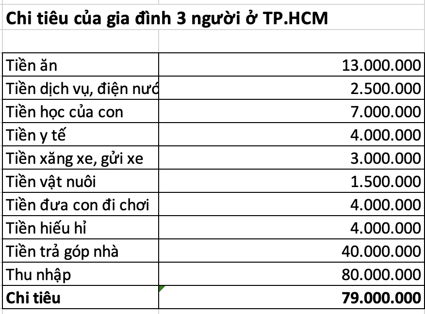 V&igrave; sao thu nhập 80 triệu/th&aacute;ng vẫn chưa t&iacute;ch lũy được? Gia đ&igrave;nh 3 người ở TP HCM tiết lộ khoản chi chiếm nửa ng&acirc;n s&aacute;ch- Ảnh 3.