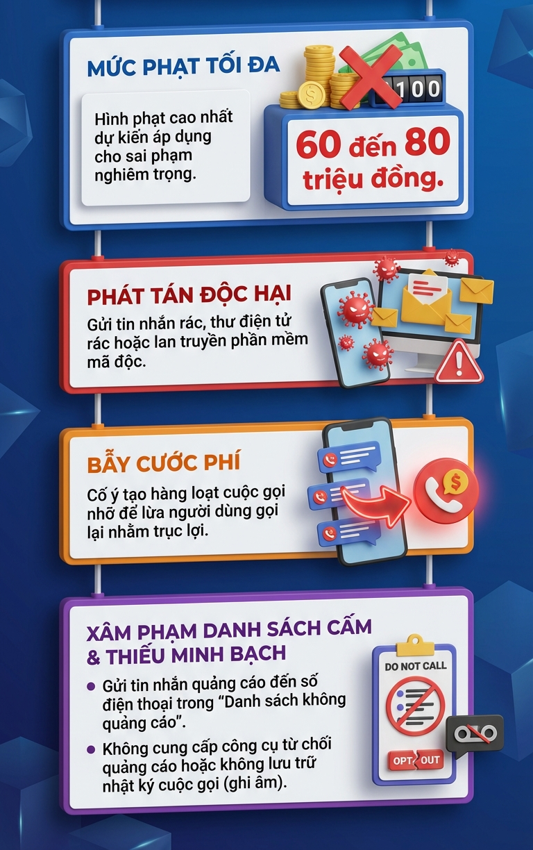 Những ai thường xuy&ecirc;n gọi điện, nhắn tin quảng c&aacute;o ch&uacute; &yacute;: Bộ C&ocirc;ng an sẽ phạt lỗi n&agrave;y tới 80 triệu đồng?- Ảnh 1.