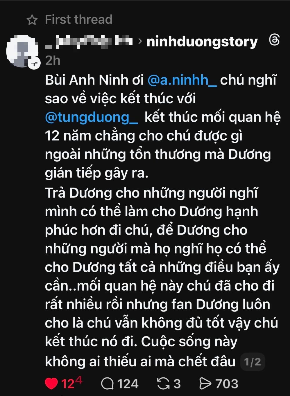 C&oacute; người gửi mail, đăng Threads muốn Ninh Anh B&ugrave;i &ldquo;kết th&uacute;c mối quan hệ&rdquo; với T&ugrave;ng Dương: Chuyện g&igrave; đ&acirc;y?- Ảnh 2.