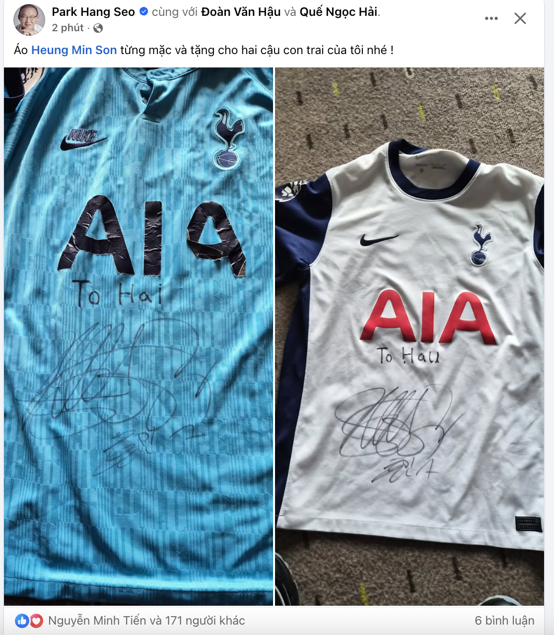 HLV Park Hang-seo gặp si&ecirc;u sao Son Heung-min liền xin ngay 2 thứ cho Văn Hậu, Quế Ngọc Hải, bảo sao t&igrave;nh "bố con" m&atilde;i đậm s&acirc;u- Ảnh 1.