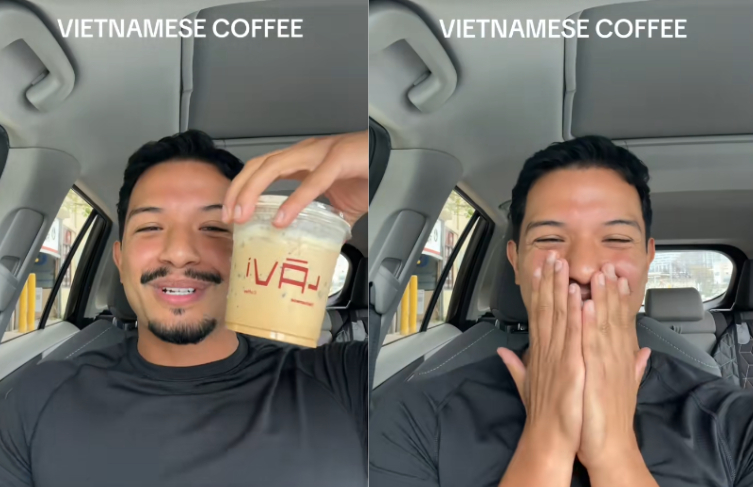TikToker người Mỹ kh&ocirc;ng thể ngừng cười khi thử 1 loại đồ uống Việt Nam, d&acirc;n mạng: &ldquo;Đừng uống nữa, tr&ocirc;ng bạn như say rồi&rdquo;- Ảnh 3.