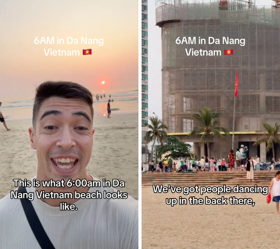 Kh&aacute;ch T&acirc;y sốc trước h&agrave;ng trăm người Việt l&agrave;m h&agrave;nh động lạ l&uacute;c rạng s&aacute;ng- Ảnh 1.