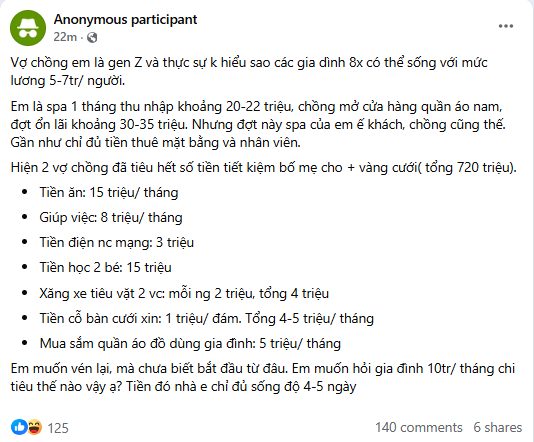 X&ocirc;n xao vợ chồng Gen Z: 10 triệu chỉ đủ sống 4-5 ng&agrave;y, b&aacute;n lu&ocirc;n v&agrave;ng cưới để ti&ecirc;u- Ảnh 1.