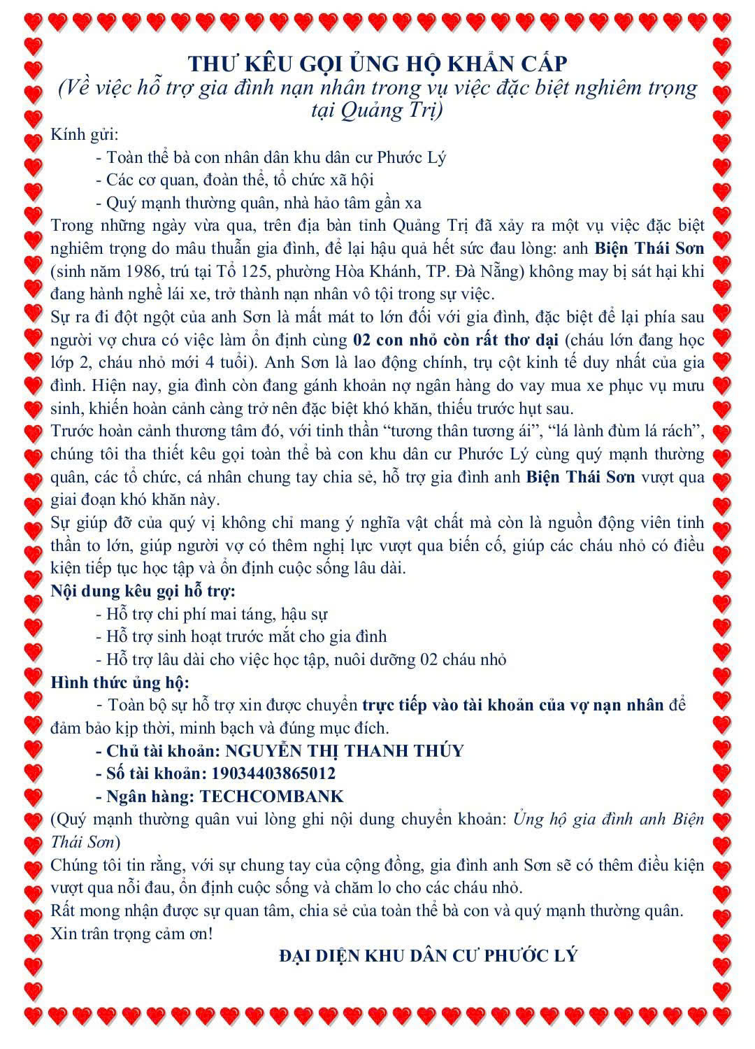 Vụ tài xế taxi bị bắn chết ở Quảng Trị: Khu dân cư kêu gọi giúp vợ con nạn nhân- Ảnh 1. Vụ tài xế taxi bị bắn chết ở Quảng Trị: Khu dân cư kêu gọi giúp vợ con nạn nhân- Ảnh 1.