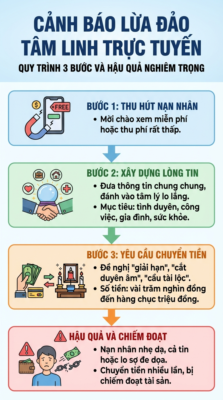 Xuất hiện thủ đoạn lừa đảo mới, người dân khi xem bói, giải hạn đầu năm đặc biệt chú ý- Ảnh 2. Xuất hiện thủ đoạn lừa đảo mới, người dân khi xem bói, giải hạn đầu năm đặc biệt chú ý- Ảnh 2.