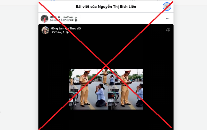 Video người phụ nữ quỳ lạy, van xin CSGT l&agrave; sản phẩm của AI- Ảnh 1.