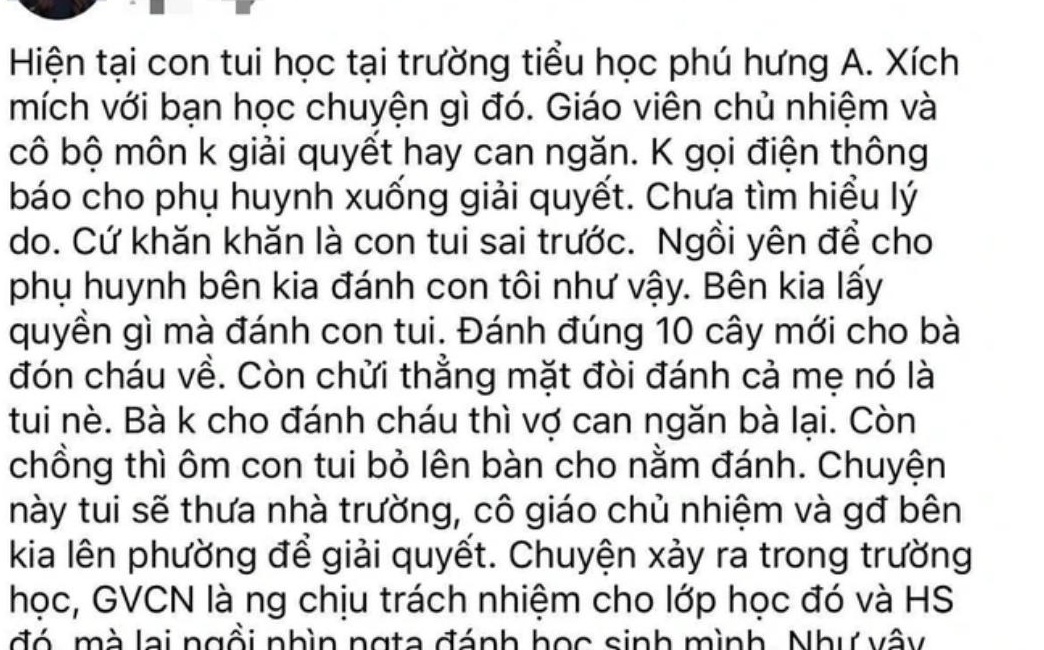 Diễn biến mới học sinh lớp 3 bị phụ huynh phạt 10 roi theo "giao k&egrave;o", c&oacute; sự chứng kiến của gi&aacute;o vi&ecirc;n- Ảnh 1.