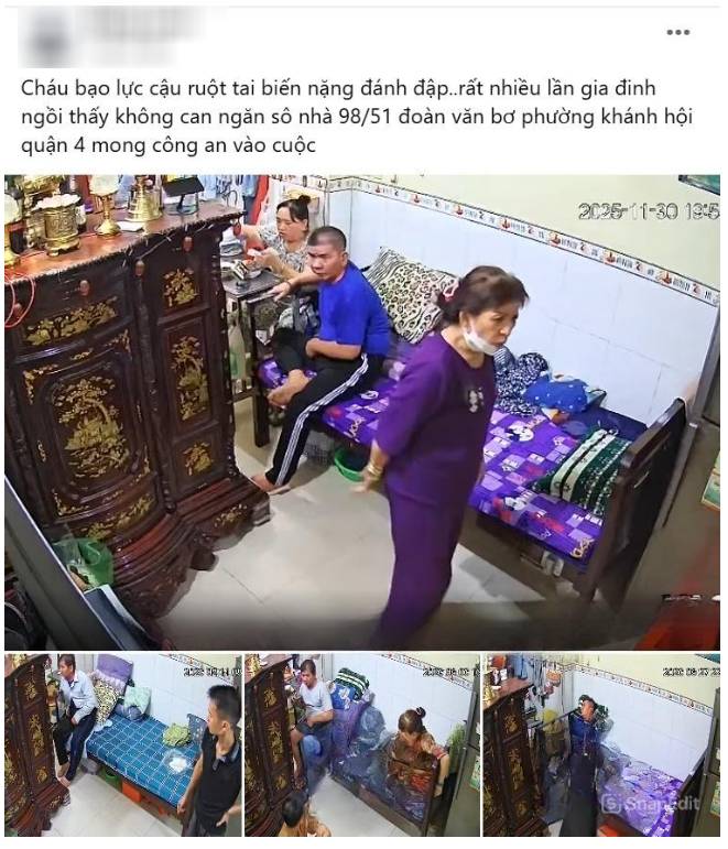 C&ocirc;ng an l&agrave;m việc với người ch&aacute;u bạo h&agrave;nh cậu ruột tai biến liệt giường- Ảnh 1.