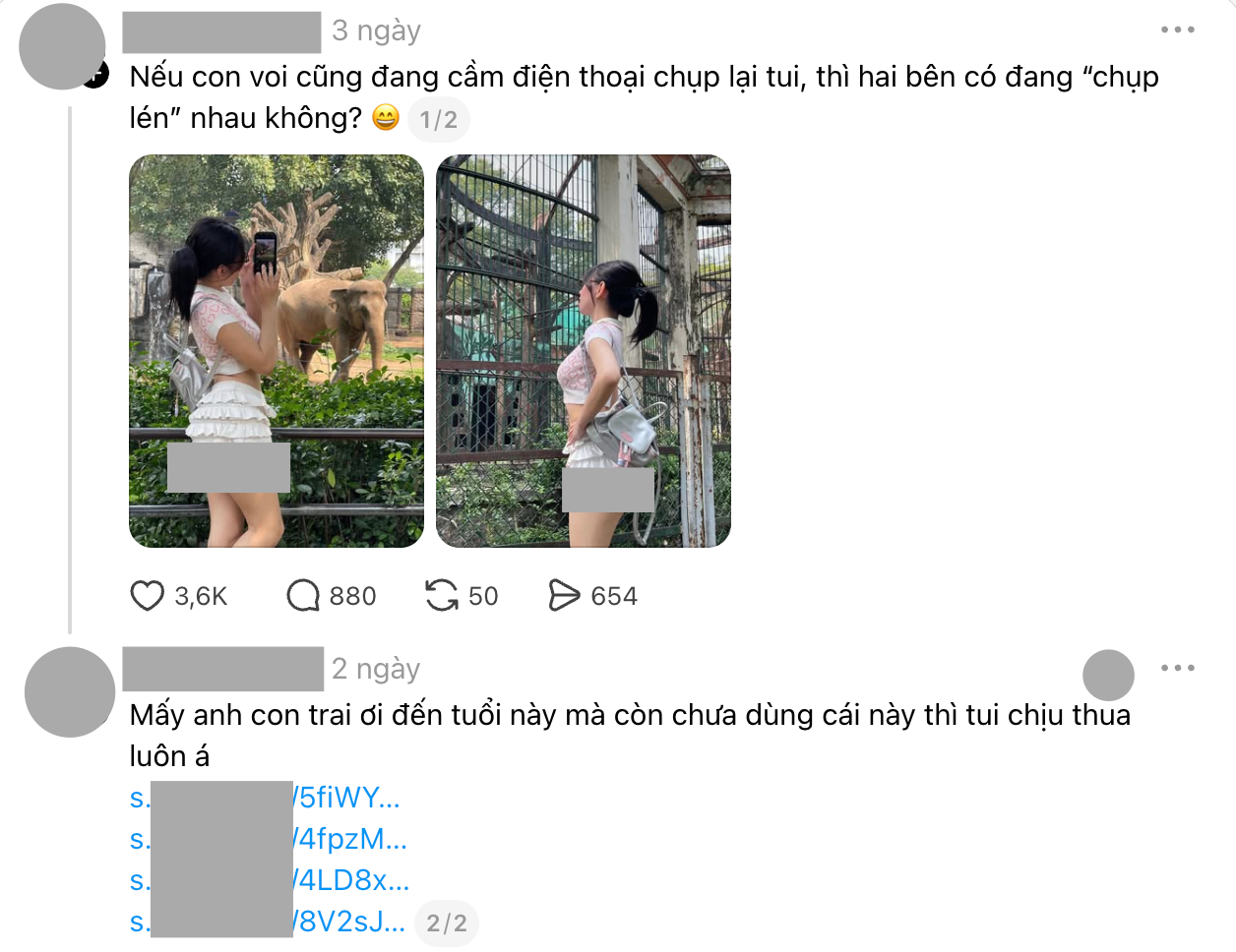 Phản cảm h&igrave;nh ảnh c&ocirc; g&aacute;i mặc v&aacute;y ngắn đến lộ cả v&ograve;ng 3 để đi Thảo Cầm Vi&ecirc;n- Ảnh 3.