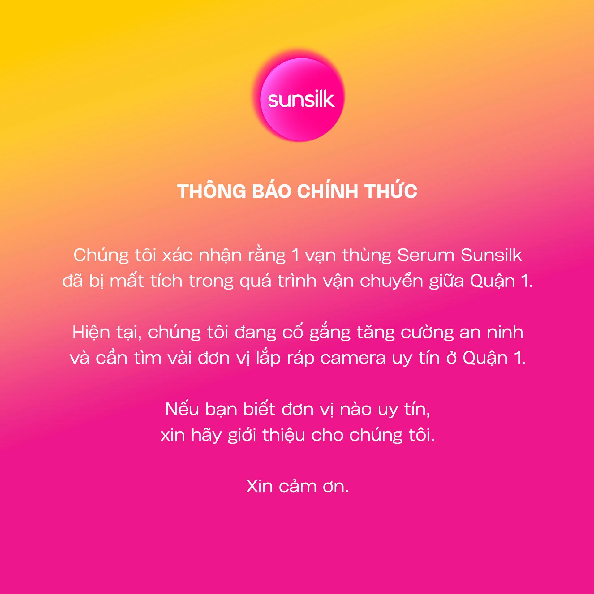 Sunsilk th&ocirc;ng b&aacute;o "mất 1 vạn th&ugrave;ng serum" giữa TP. Hồ Ch&iacute; Minh- Ảnh 1.