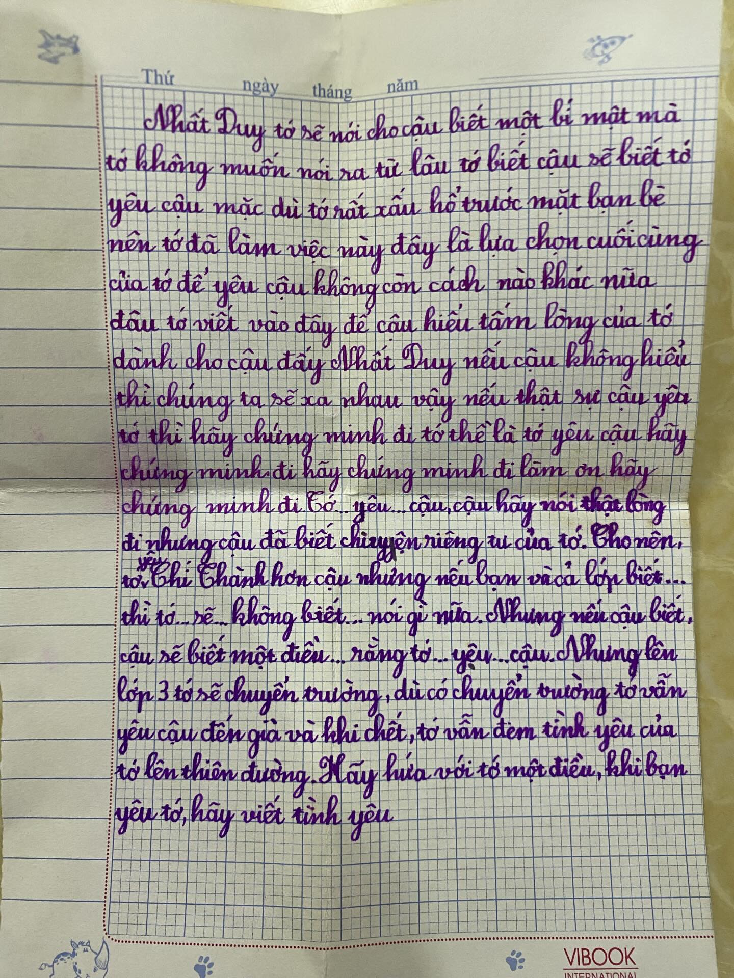 Bức thư tỏ t&igrave;nh của 1 nữ sinh tiểu học ở TP.HCM g&acirc;y b&atilde;o MXH: kh&ocirc;ng tin được đ&acirc;y l&agrave; học sinh lớp 2!- Ảnh 1.