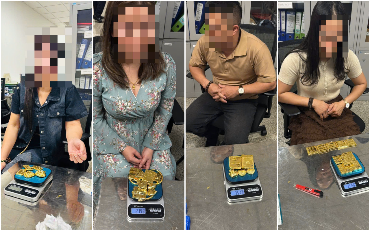Hành khách giấu hơn 12 kg vàng miếng trong áo ngực và quần để mang vào Việt Nam- Ảnh 1. Hành khách giấu hơn 12 kg vàng miếng trong áo ngực và quần để mang vào Việt Nam- Ảnh 1.