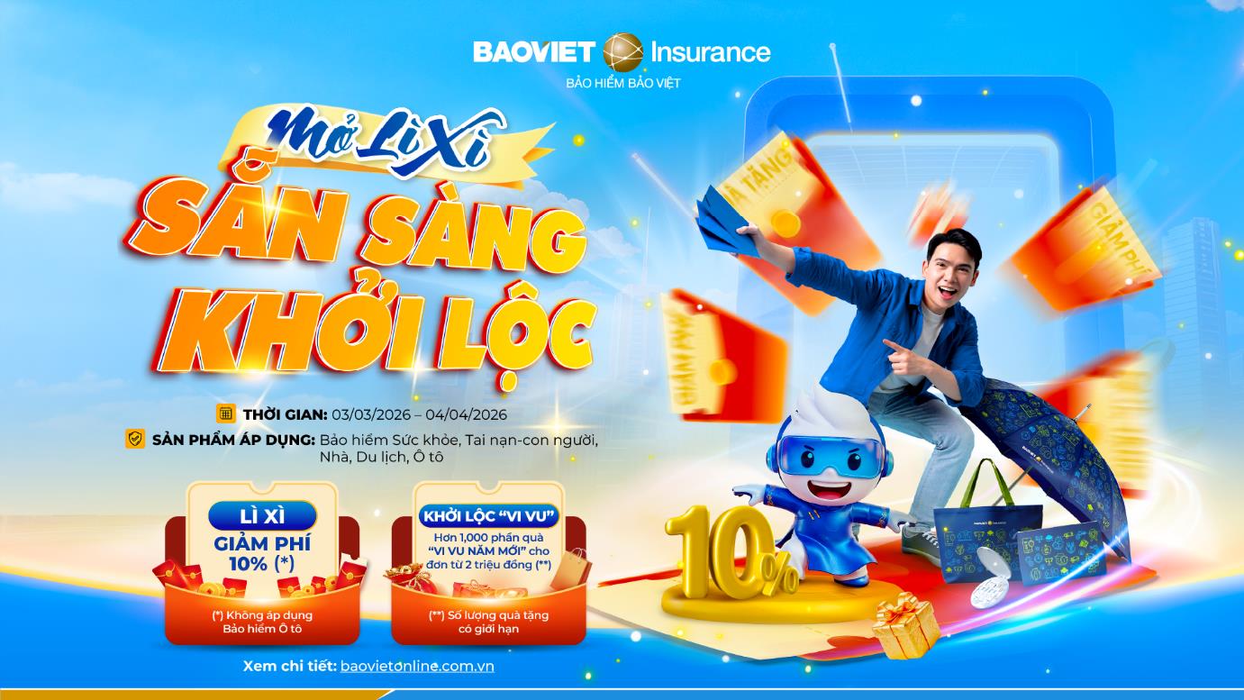 Mở lì xì bảo vệ - đón lộc an tâm cả năm cùng Bảo hiểm Bảo Việt- Ảnh 1. Mở lì xì bảo vệ - đón lộc an tâm cả năm cùng Bảo hiểm Bảo Việt- Ảnh 1.