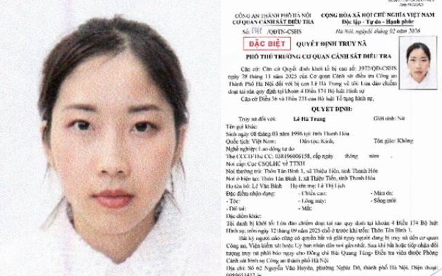 Truy n&atilde; đặc biệt L&ecirc; H&agrave; Trang SN 1996- Ảnh 1.