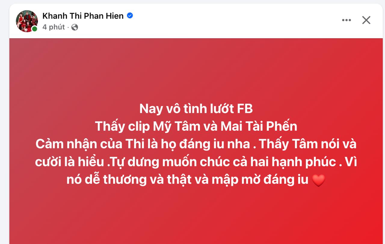Kh&aacute;nh Thi - Phan Hiển bất ngờ ch&uacute;c ph&uacute;c Mỹ T&acirc;m v&agrave; Mai T&agrave;i Phến: N&oacute;i thẳng l&agrave; mập mờ đ&aacute;ng y&ecirc;u!- Ảnh 1.