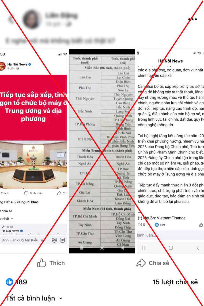 Danh t&iacute;nh người phụ nữ đăng th&ocirc;ng tin sai sự thật 's&aacute;p nhập c&ograve;n 16 tỉnh th&agrave;nh' vừa bị phạt- Ảnh 2.