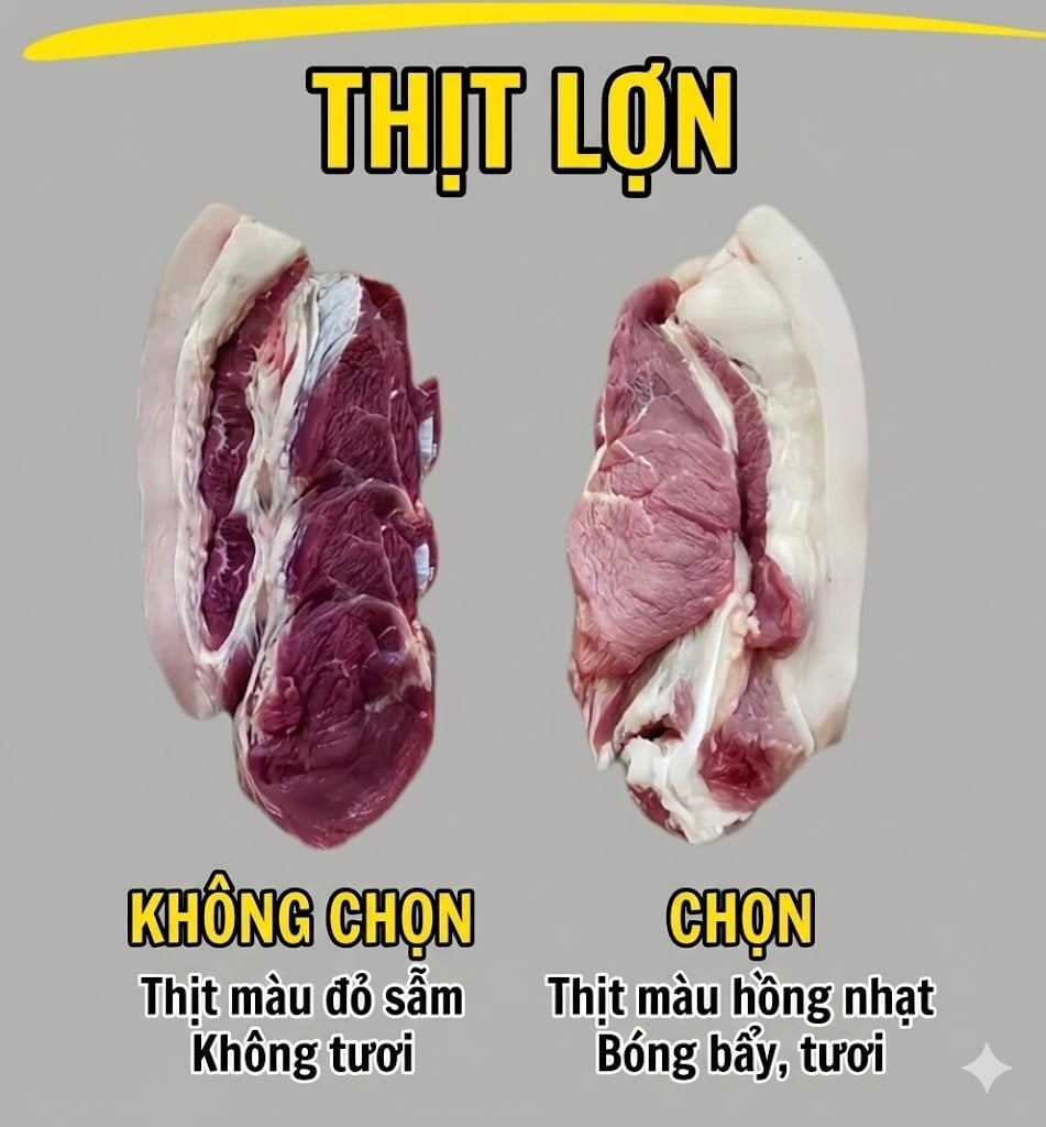 Khi mua thịt, h&atilde;y l&agrave;m theo hướng dẫn trong h&igrave;nh để tr&aacute;nh mắc sai lầm chọn phải h&agrave;ng giả, &ocirc;i thiu- Ảnh 4.