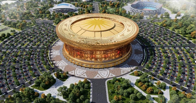 Truyền th&ocirc;ng quốc tế ngỡ ng&agrave;ng v&igrave; s&acirc;n Trống Đồng lớn nhất thế giới tại Việt Nam, sức chưa gấp đ&ocirc;i Old Trafford- Ảnh 1.