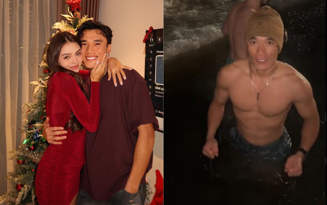 Th&oacute;t tim cảnh B&ugrave;i Tiến Dũng cởi trần lộ body 6 m&uacute;i nhảy xuống s&ocirc;ng băng giữa c&aacute;i lạnh -6 độ C- Ảnh 1.