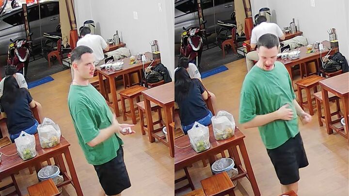 Ch&agrave;ng T&acirc;y vỗ bụng đen đ&eacute;t khen m&oacute;n b&uacute;n b&ograve; Huế khiến d&acirc;n mạng cười b&ograve;- Ảnh 1.