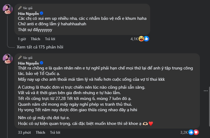 Hòa Minzy thông báo ngưng đăng tải hình ảnh về chồng Đại úy- Ảnh 3. Hòa Minzy thông báo ngưng đăng tải hình ảnh về chồng Đại úy- Ảnh 3.