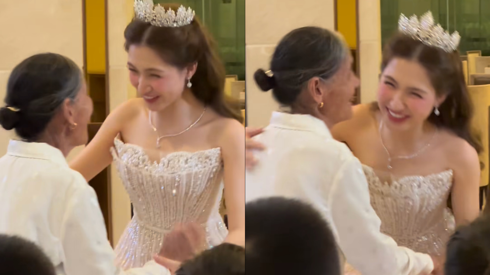 Rộ ảnh Ho&agrave; Minzy mặc v&aacute;y xo&egrave; lộng lẫy như c&ocirc; d&acirc;u đ&oacute;n kh&aacute;ch- Ảnh 1.