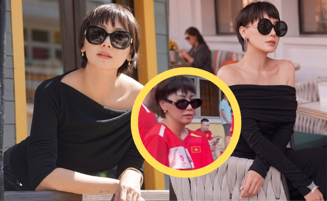 "Cam thường" bắt cận visual trẻ đẹp kh&ocirc;ng tuổi của mẹ vợ hot nhất l&agrave;ng b&oacute;ng đ&aacute; khi c&ugrave;ng Do&atilde;n Hải My đi cổ vũ Văn Hậu- Ảnh 1.