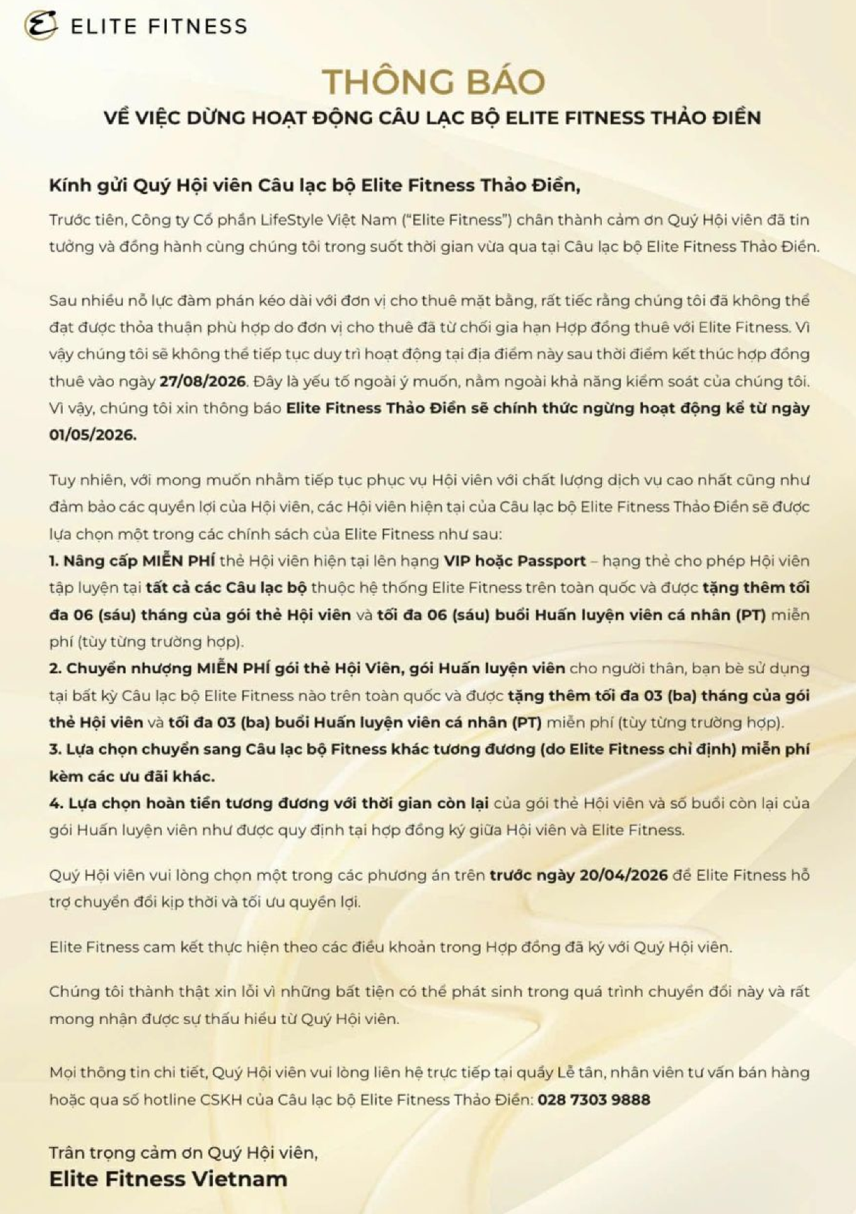 Chuỗi ph&ograve;ng tập hạng sang l&acirc;u đời bậc nhất Việt Nam đ&oacute;ng cửa to&agrave;n bộ chi nh&aacute;nh tại TP HCM- Ảnh 1.