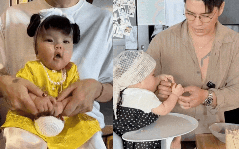 B&eacute; Gạo diện &aacute;o b&agrave; ba chuẩn c&ocirc; Ba miền T&acirc;y, nhưng biểu cảm &ldquo;đặc n&eacute;t ba Huy&rdquo; mới g&acirc;y ch&uacute; &yacute;- Ảnh 1.