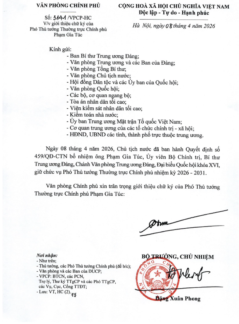 Giới thiệu chữ k&yacute; của Thủ tướng v&agrave; c&aacute;c Ph&oacute; Thủ tướng Ch&iacute;nh phủ nhiệm kỳ 2026-2031- Ảnh 2.