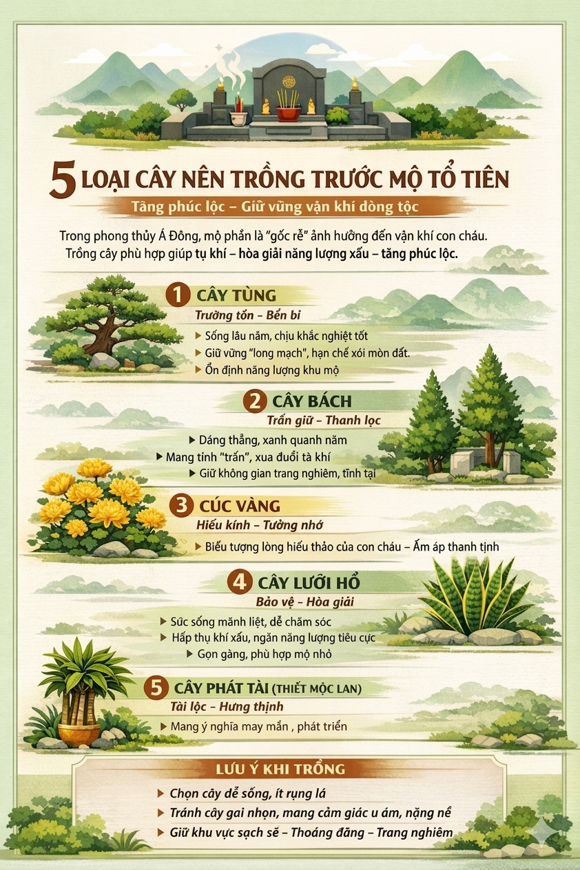 5 loại c&acirc;y n&ecirc;n trồng trước mộ tổ ti&ecirc;n: Tăng ph&uacute;c lộc, giữ vững vận kh&iacute; d&ograve;ng tộc- Ảnh 1.