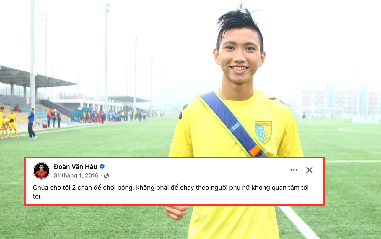 Đo&agrave;n Văn Hậu: "Ch&uacute;a cho t&ocirc;i 2 ch&acirc;n để chơi b&oacute;ng, kh&ocirc;ng phải để chạy theo người phụ nữ kh&ocirc;ng quan t&acirc;m đến t&ocirc;i"- Ảnh 1.