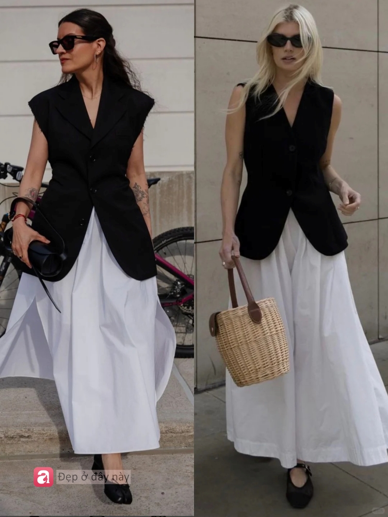 Kh&ocirc;ng cần đồ đắt tiền vẫn to&aacute;t l&ecirc;n kh&iacute; chất &ldquo;old money&rdquo;: Chỉ cần &aacute;o gile đen + v&aacute;y trắng l&agrave; đủ - Ảnh 5.