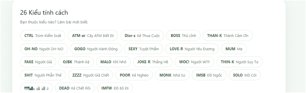 "Test t&iacute;nh c&aacute;ch SBTI" l&agrave; g&igrave; m&agrave; g&acirc;y x&ocirc;n xao? Tại sao lại viral? - Ảnh 10.