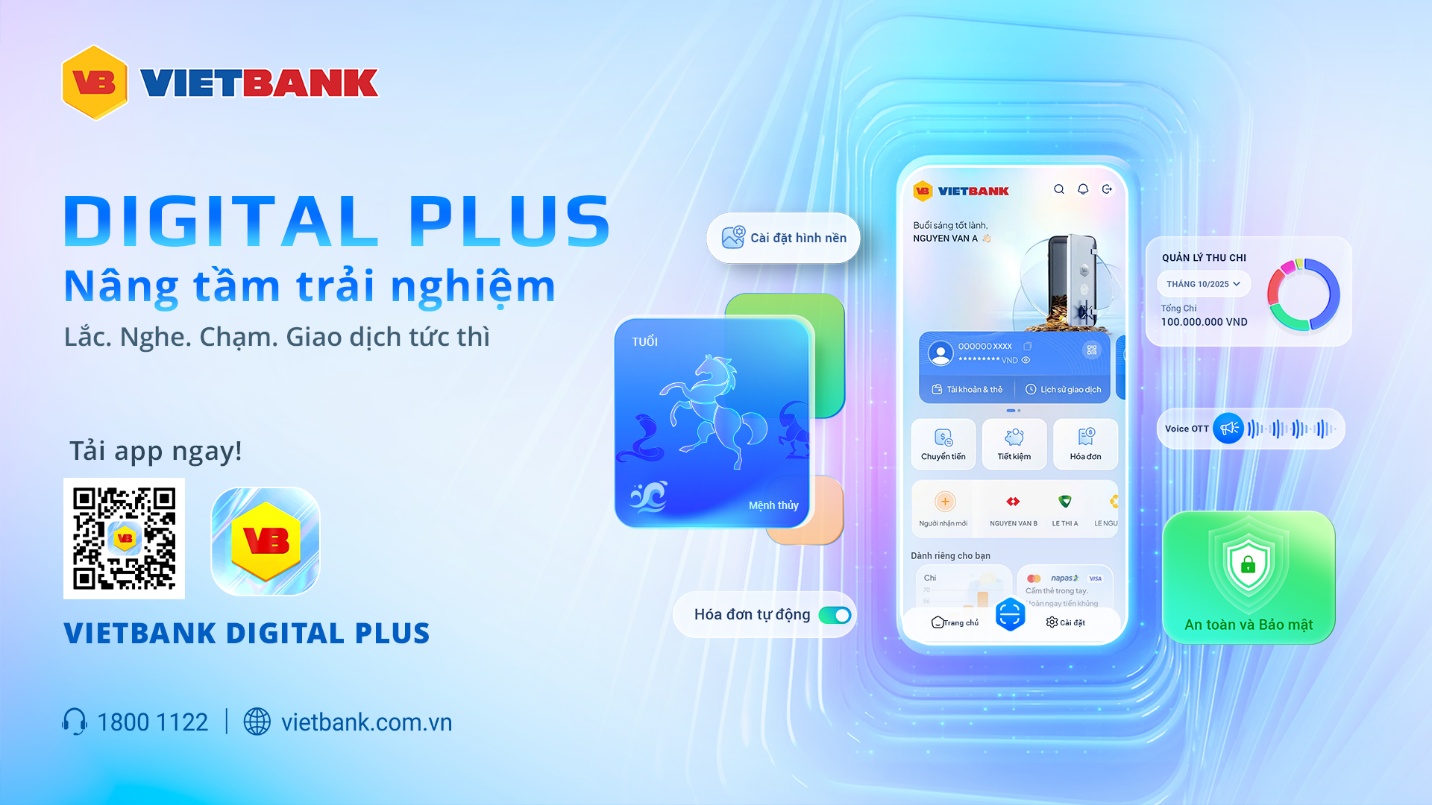 Vietbank Digital Plus “ghi điểm” với người dùng trẻ nhờ loạt trải nghiệm tài chính thông minh - Ảnh 1. Vietbank Digital Plus “ghi điểm” với người dùng trẻ nhờ loạt trải nghiệm tài chính thông minh - Ảnh 1.