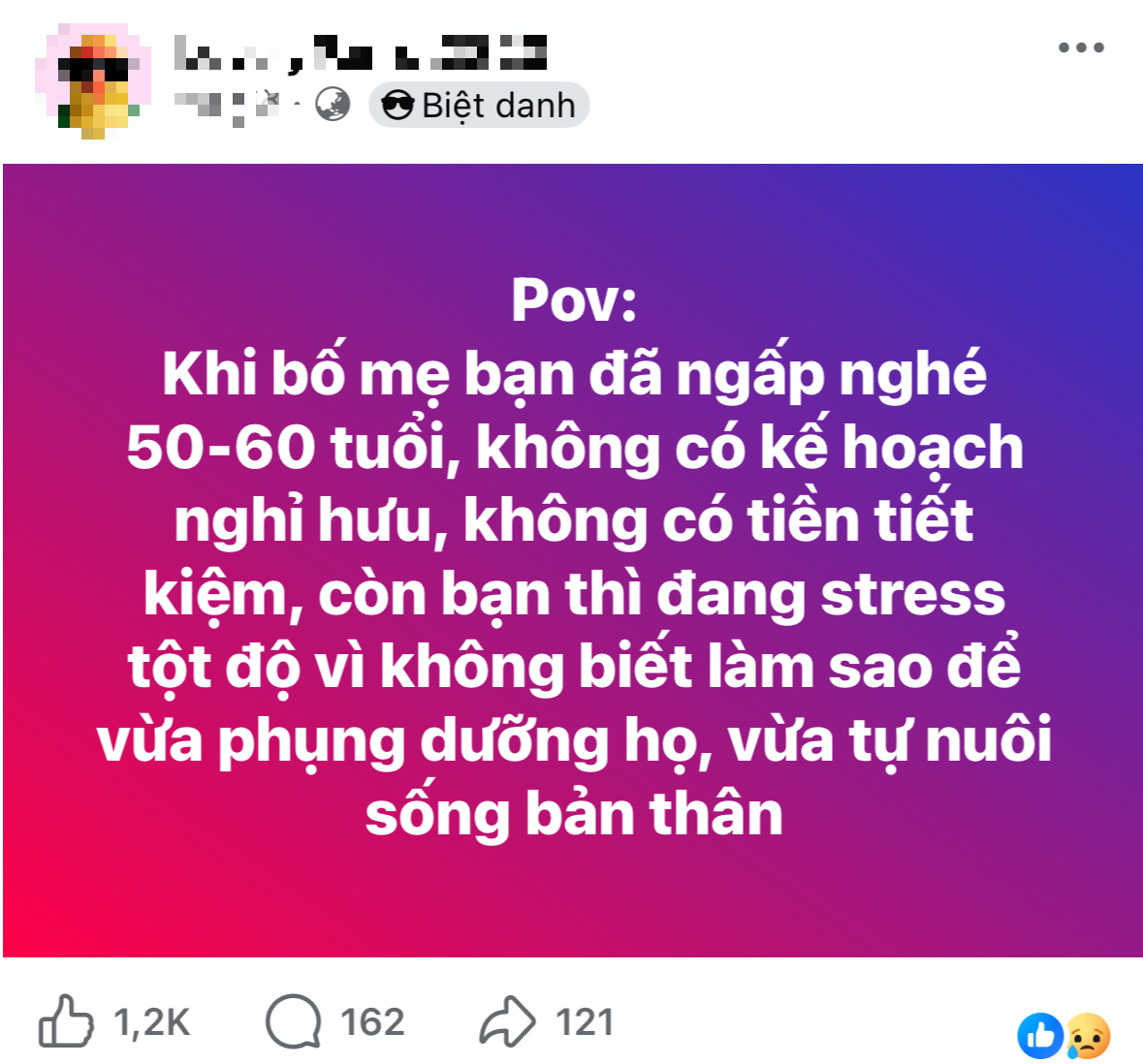 Stress tột độ v&igrave; &ldquo;kẹp giữa&rdquo;: Vừa g&aacute;nh bố mẹ nghỉ hưu kh&ocirc;ng t&iacute;ch lũy, vừa phải lo nu&ocirc;i sống ch&iacute;nh m&igrave;nh- Ảnh 1.