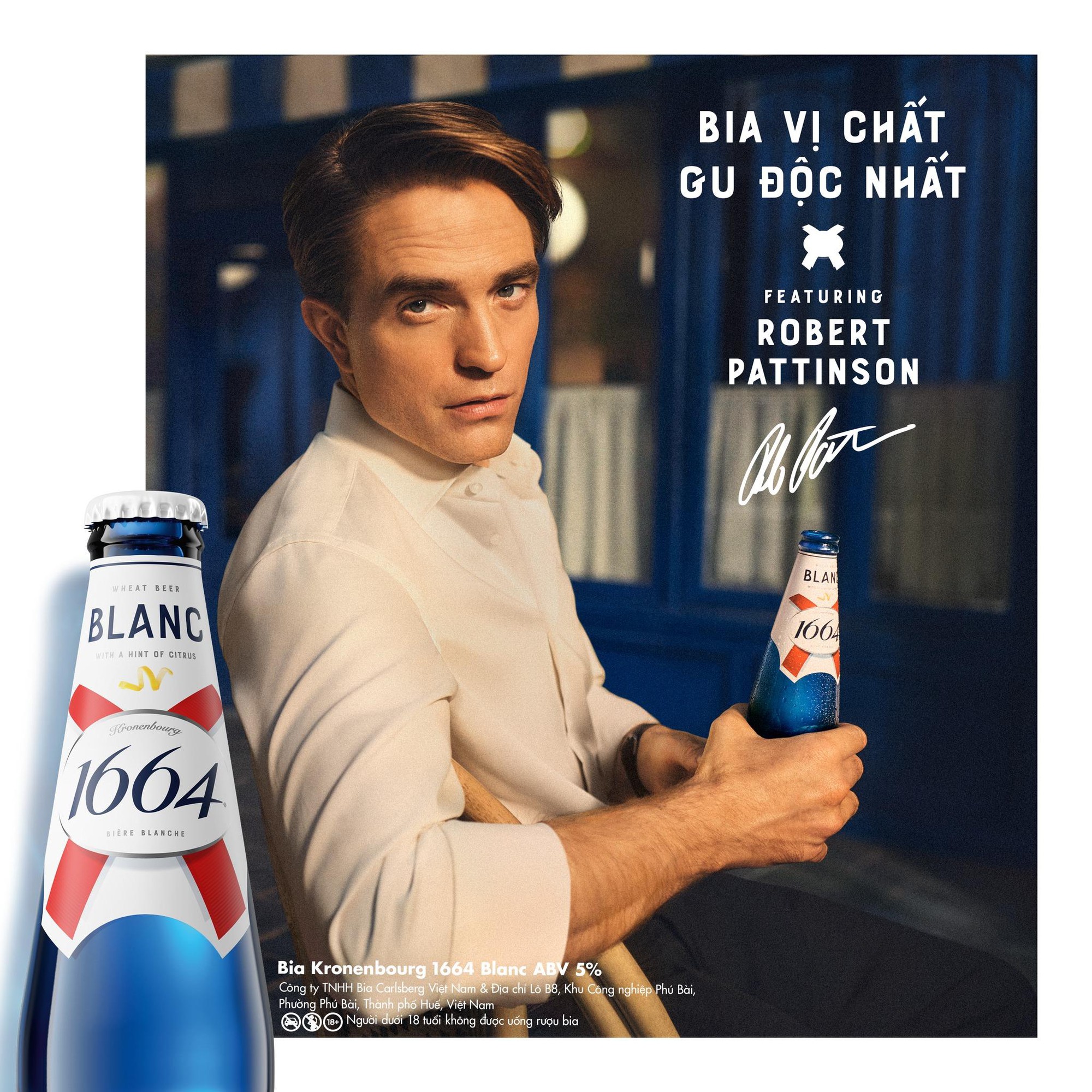 C&uacute; bắt tay lịch l&atilde;m giữa &ldquo;qu&yacute; &ocirc;ng m&agrave;n ảnh&rdquo; Robert Pattinson v&agrave; Thương hiệu bia Ph&aacute;p tinh tế 1664 Blanc - Ảnh 1.