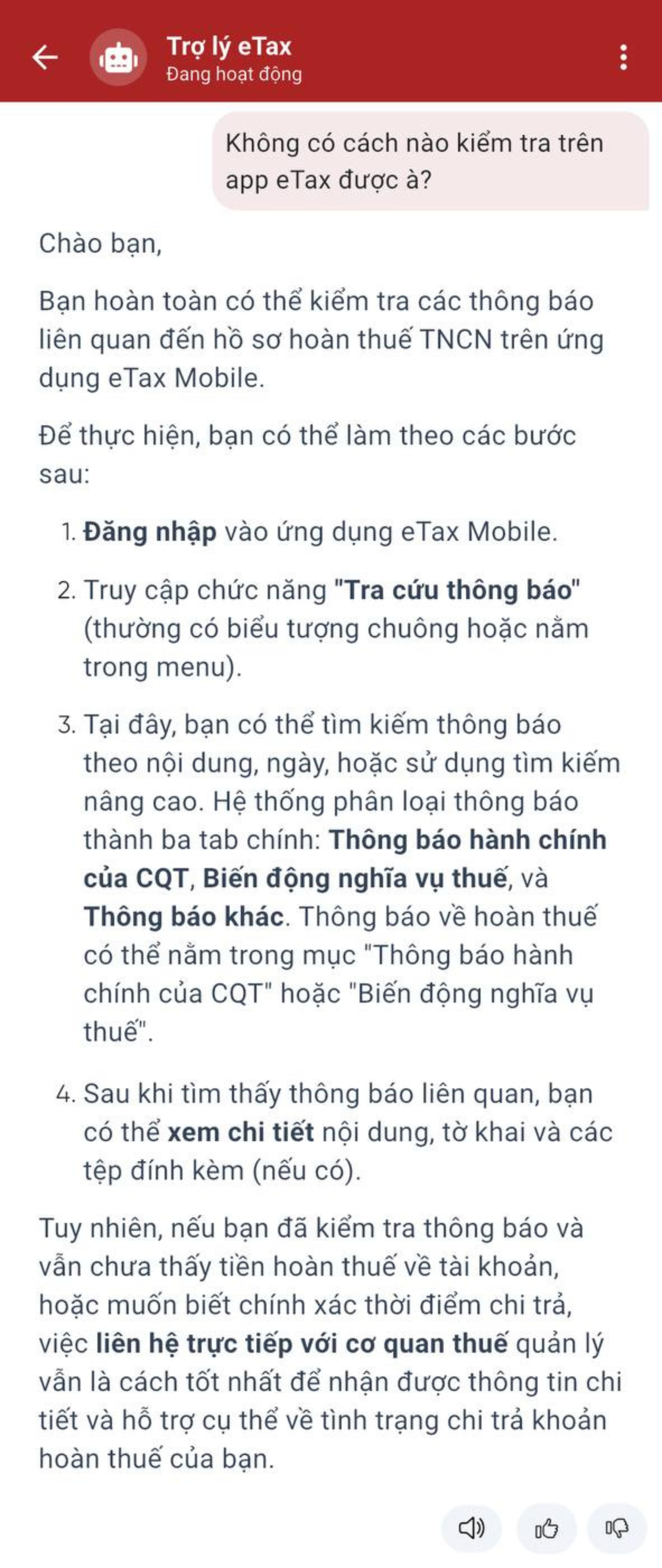 Được hoàn thuế TNCN 7,5 triệu đồng nhưng chưa thấy “tiền về”: Kiểm tra trên eTax Mobile được không hay phải trực tiếp ra cơ quan thuế?- Ảnh 2. Được hoàn thuế TNCN 7,5 triệu đồng nhưng chưa thấy “tiền về”: Kiểm tra trên eTax Mobile được không hay phải trực tiếp ra cơ quan thuế?- Ảnh 2.
