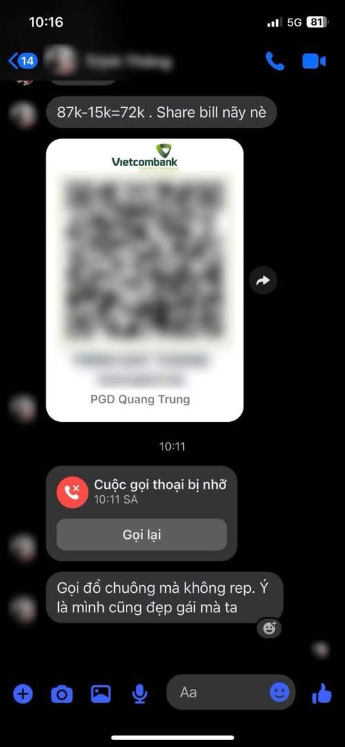 Hẹn h&ograve; xong gửi QR đ&ograve;i 72.000 đồng l&uacute;c 1h s&aacute;ng, c&ocirc; g&aacute;i bị truy đến tận Facebook: C&aacute;i kết g&acirc;y tranh c&atilde;i - Ảnh 2.