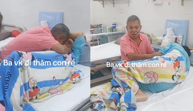 Bố vợ mếu m&aacute;o &ocirc;m h&ocirc;n con rể nằm tr&ecirc;n giường bệnh: C&acirc;u chuyện đau l&ograve;ng ph&iacute;a sau- Ảnh 1.