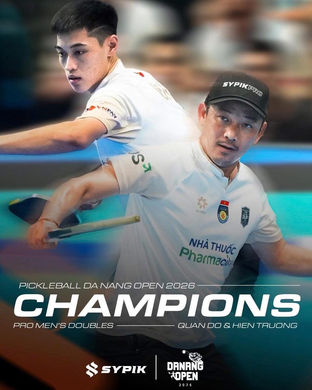 Vinh Hiển - Minh Qu&acirc;n đ&aacute;nh bại L&yacute; Ho&agrave;ng Nam, vỡ o&agrave; cảm x&uacute;c khi v&ocirc; địch giải pickleball Đ&agrave; Nẵng Open 2026- Ảnh 1.