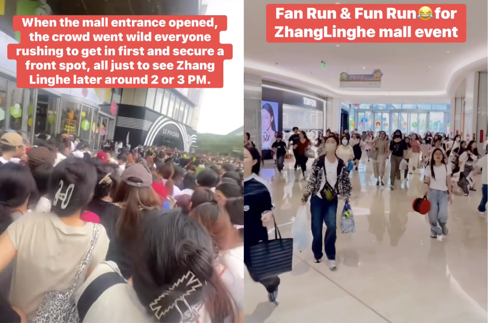 Khủng khiếp cảnh biển người chen k&iacute;n 5 tầng lầu trung t&acirc;m thương mại, mọi thứ n&aacute;o loạn v&igrave; Trương Lăng H&aacute;ch xuất hiện- Ảnh 2.