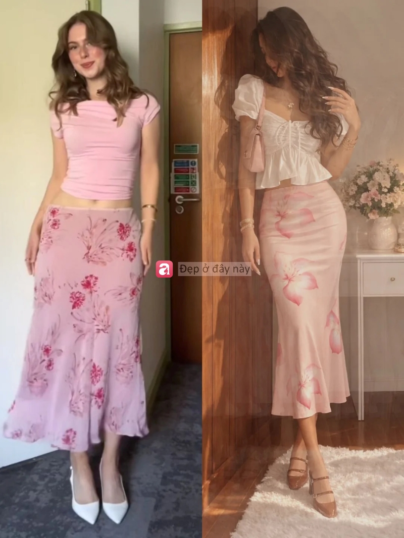 8 c&aacute;ch phối ch&acirc;n v&aacute;y hoa nh&iacute; gi&uacute;p n&agrave;ng mặc đẹp từ c&ocirc;ng sở đến đi biển- Ảnh 3.